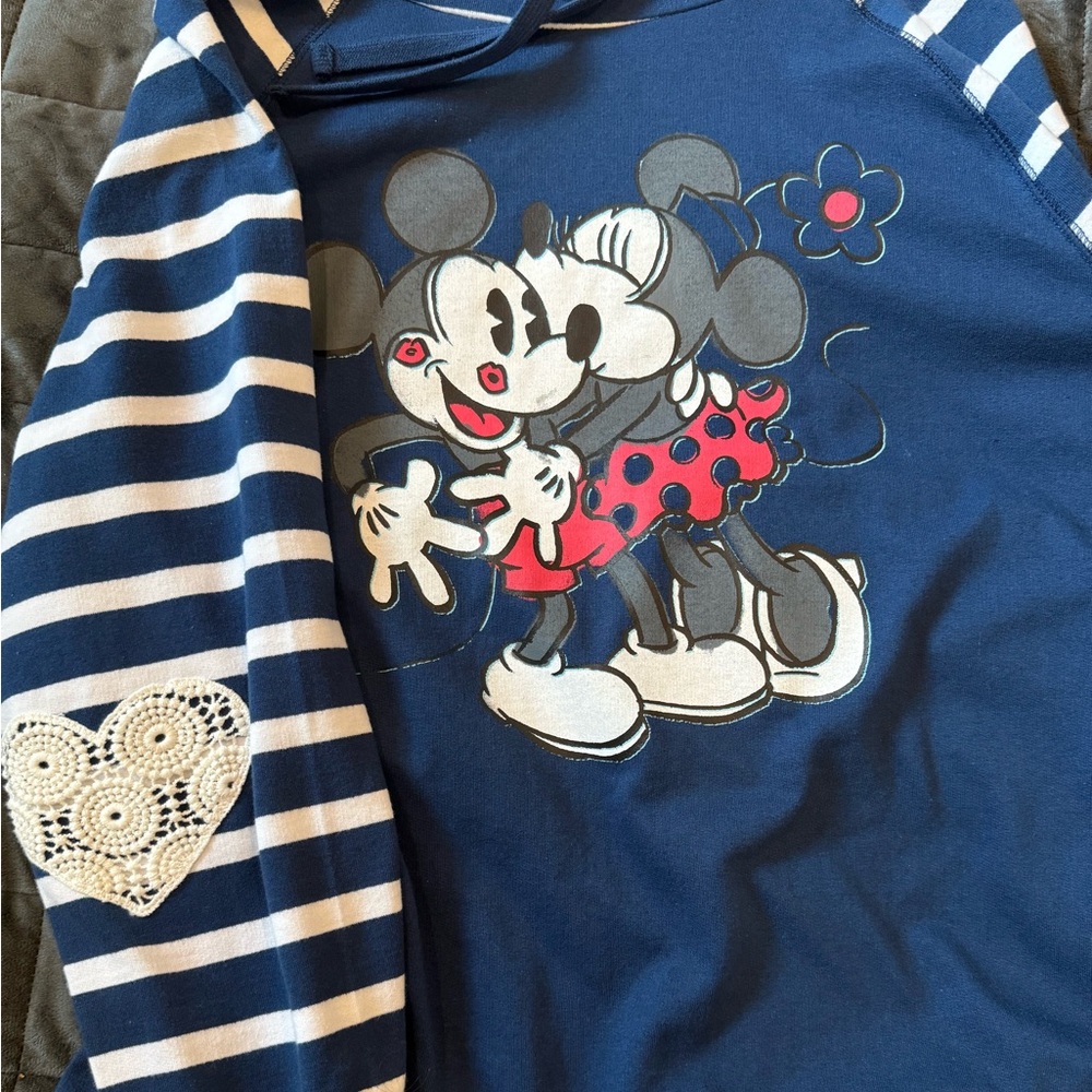 Fantastic Paris inspired Minnie & Mickey Mouse Lace Accented Hoodie
